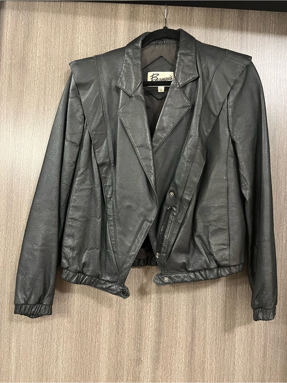 Vintage Black Leather Moto Jacket - Women